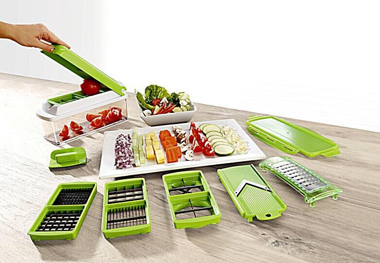 12pcs Multifunctional Vegetable Chopper Handle Food Grate Food Chopper Vegetable Slicer Dicer Cut Kitchen Gadgets - TrendyPrime