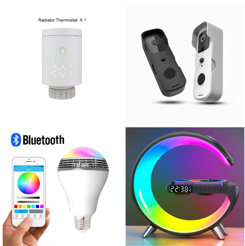 New Intelligent G Shaped LED Lamp Bluetooth Speake Wireless Charger Atmosphere Lamp App Control For Bedroom Home Decor - TrendyPrime