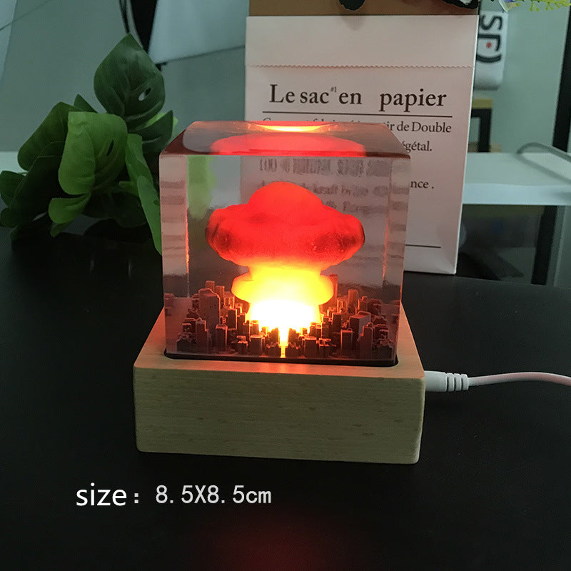 Handmade Resin Atomic Bomb Explosion Mushroom Cloud Small Night Lamp Ornaments - TrendyPrime