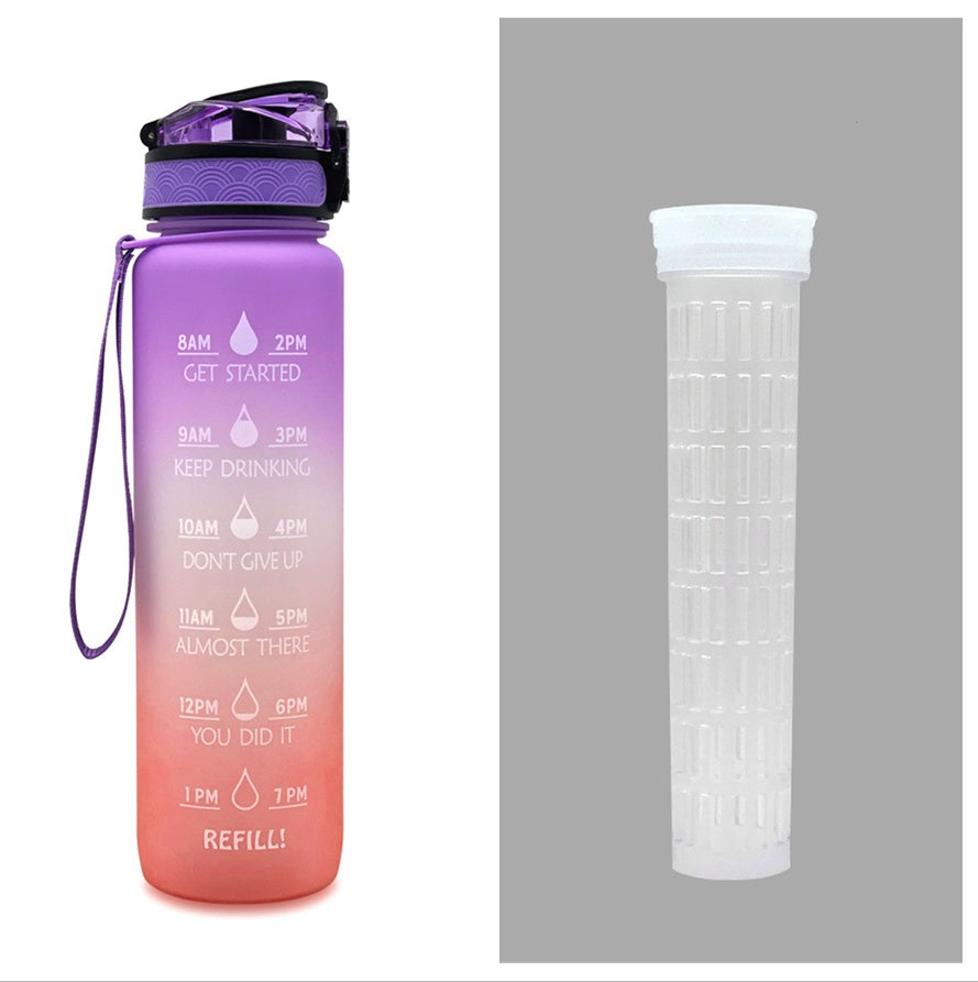 1L Tritan Water Bottle With Time Marker Bounce Cover Motivational Water Bottle Cycling Leakproof Cup For Sports Fitness Bottles - TrendyPrime
