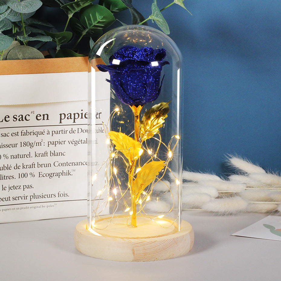 Valentines Day Gift  For Girlfriend Eternal Rose Flowers LED Light In Glass Cover Day Wedding Decoration Favors Mother Day Female Gift  Gift - TrendyPrime
