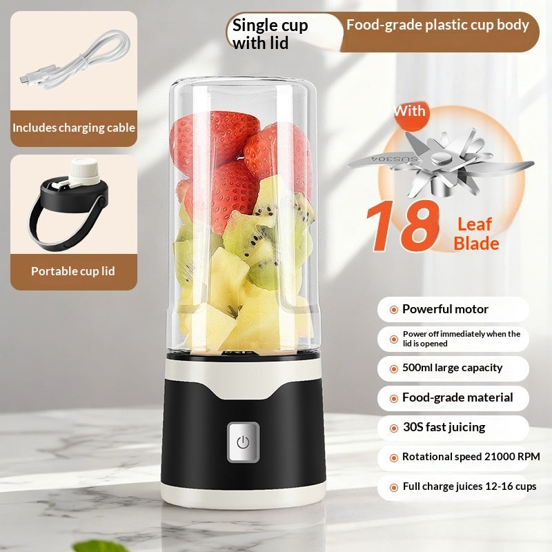 Multifunctional Rechargeable Electric USB Juicer Cup Double Cup Handheld Mixer Cup 500 ML Blending Juice Cup Outdoor - TrendyPrime