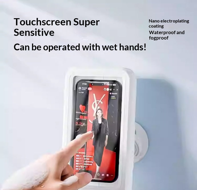 Bathroom Waterproof Mobile Phone Box Bluetooth Speaker Audio Bath TV Stand Mobile Phone Holder 360 Degree Rotation Touch Screen - TrendyPrime
