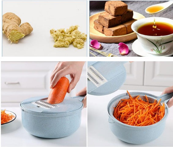 8 In 1 Mandoline Slicer Vegetable Slicer Potato Peeler Carrot Onion Grater With Strainer Vegetable Cutter Kitchen Accessories - TrendyPrime