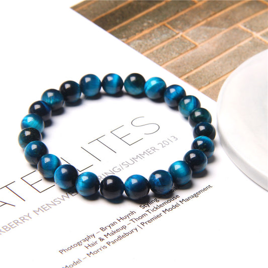 Tiger Eye Stone Bracelet Single Circle Lapis Lazuli Bracelet Beaded - TrendyPrime