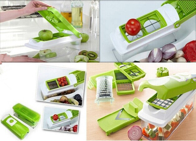 12pcs Multifunctional Vegetable Chopper Handle Food Grate Food Chopper Vegetable Slicer Dicer Cut Kitchen Gadgets - TrendyPrime