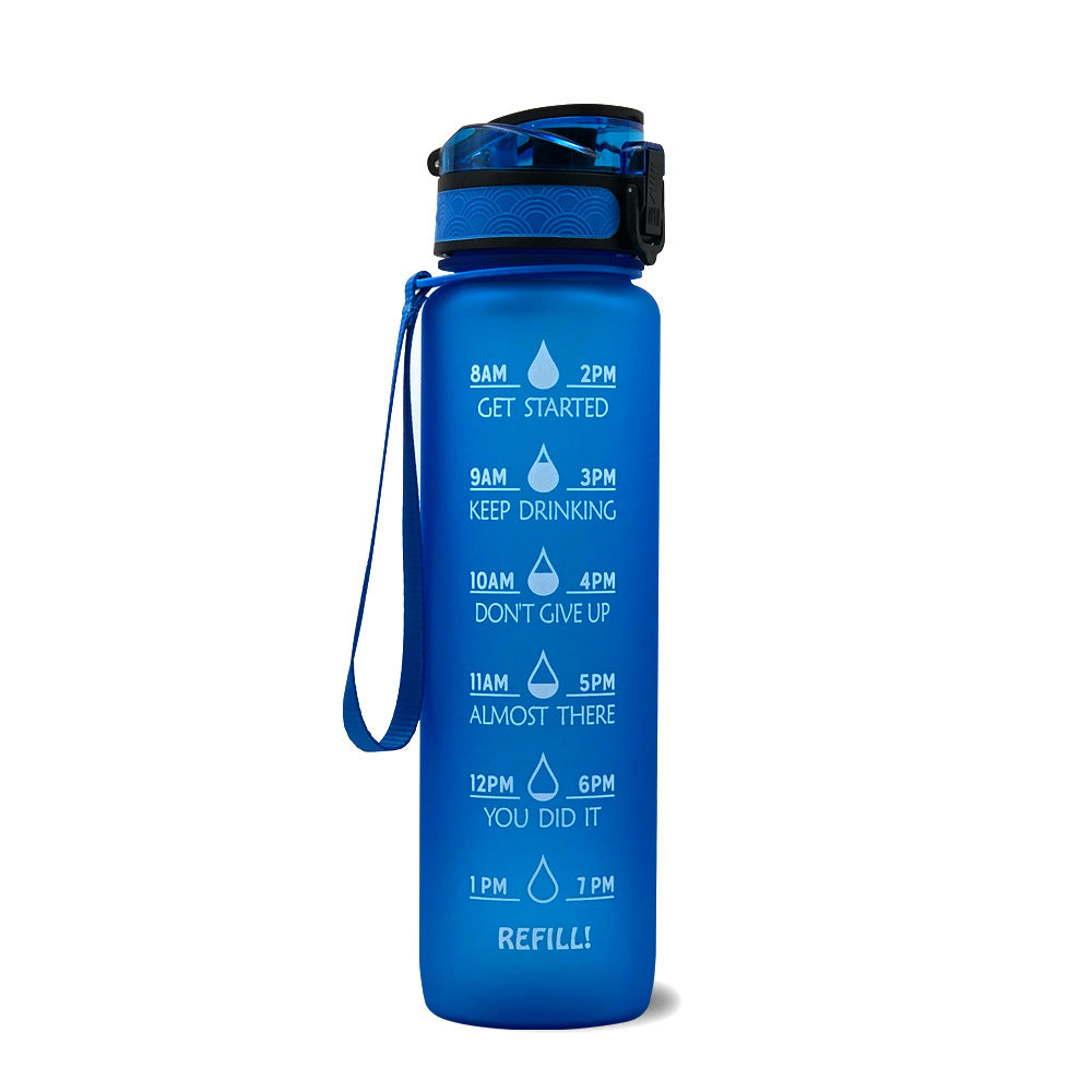 1L Tritan Water Bottle With Time Marker Bounce Cover Motivational Water Bottle Cycling Leakproof Cup For Sports Fitness Bottles - TrendyPrime