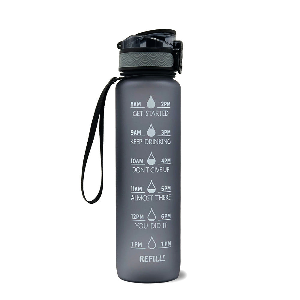 1L Tritan Water Bottle With Time Marker Bounce Cover Motivational Water Bottle Cycling Leakproof Cup For Sports Fitness Bottles - TrendyPrime