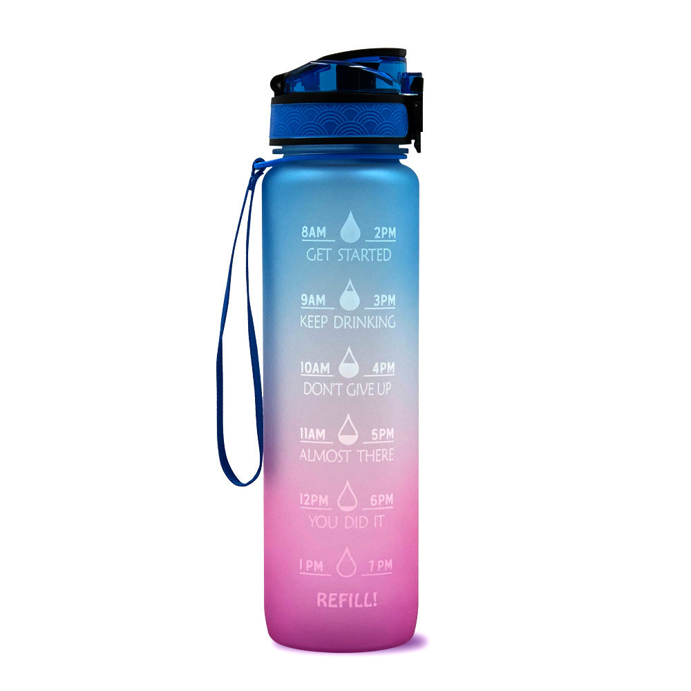 1L Tritan Water Bottle With Time Marker Bounce Cover Motivational Water Bottle Cycling Leakproof Cup For Sports Fitness Bottles - TrendyPrime
