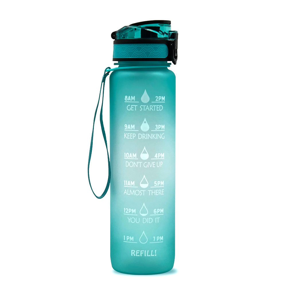 1L Tritan Water Bottle With Time Marker Bounce Cover Motivational Water Bottle Cycling Leakproof Cup For Sports Fitness Bottles - TrendyPrime