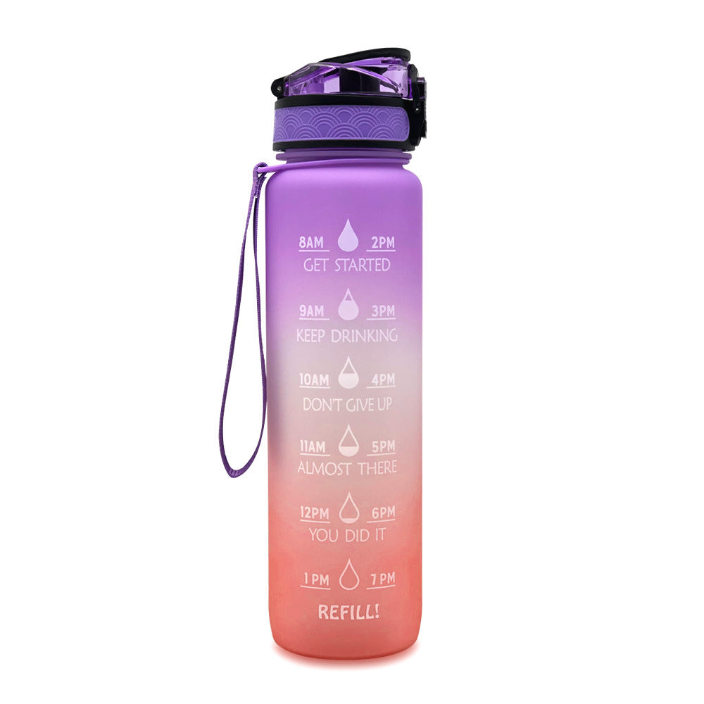 1L Tritan Water Bottle With Time Marker Bounce Cover Motivational Water Bottle Cycling Leakproof Cup For Sports Fitness Bottles - TrendyPrime