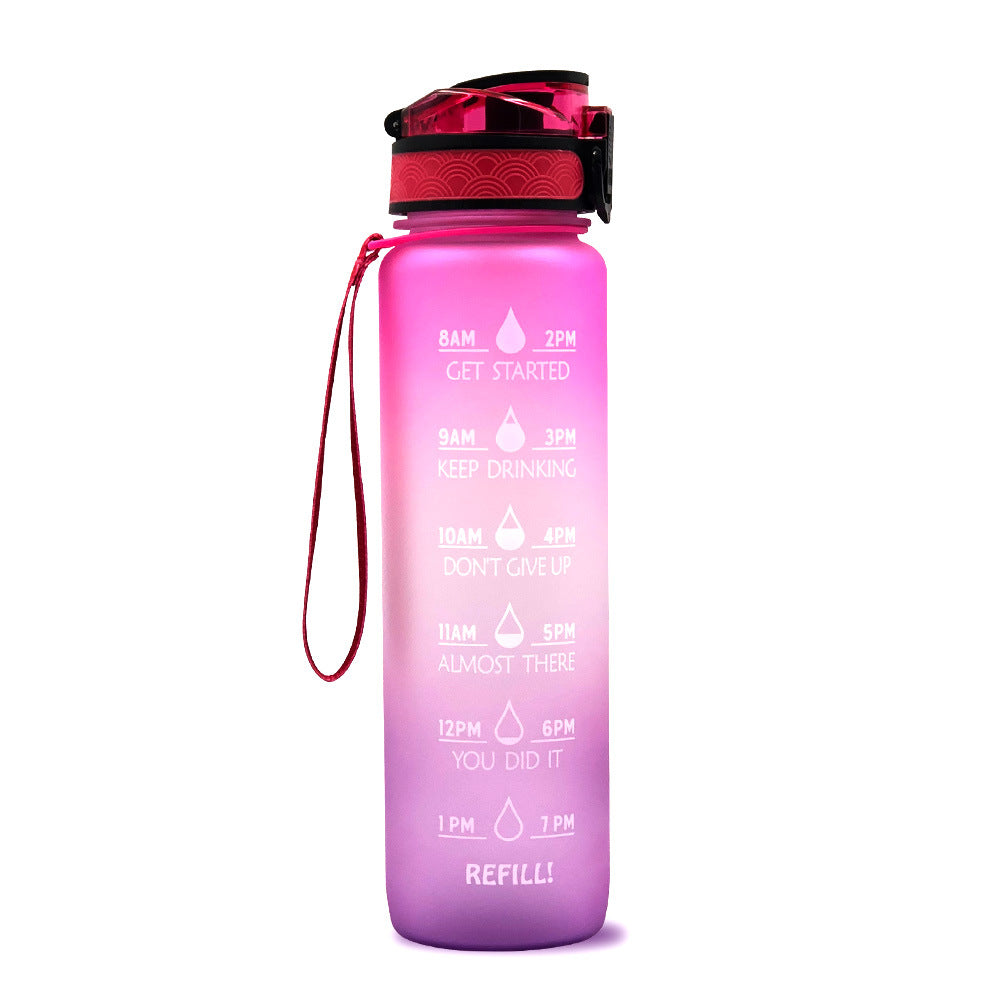 1L Tritan Water Bottle With Time Marker Bounce Cover Motivational Water Bottle Cycling Leakproof Cup For Sports Fitness Bottles - TrendyPrime