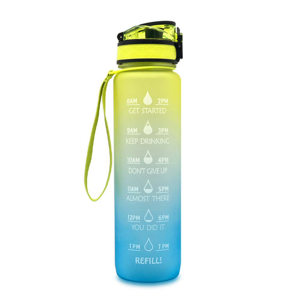 1L Tritan Water Bottle With Time Marker Bounce Cover Motivational Water Bottle Cycling Leakproof Cup For Sports Fitness Bottles - TrendyPrime