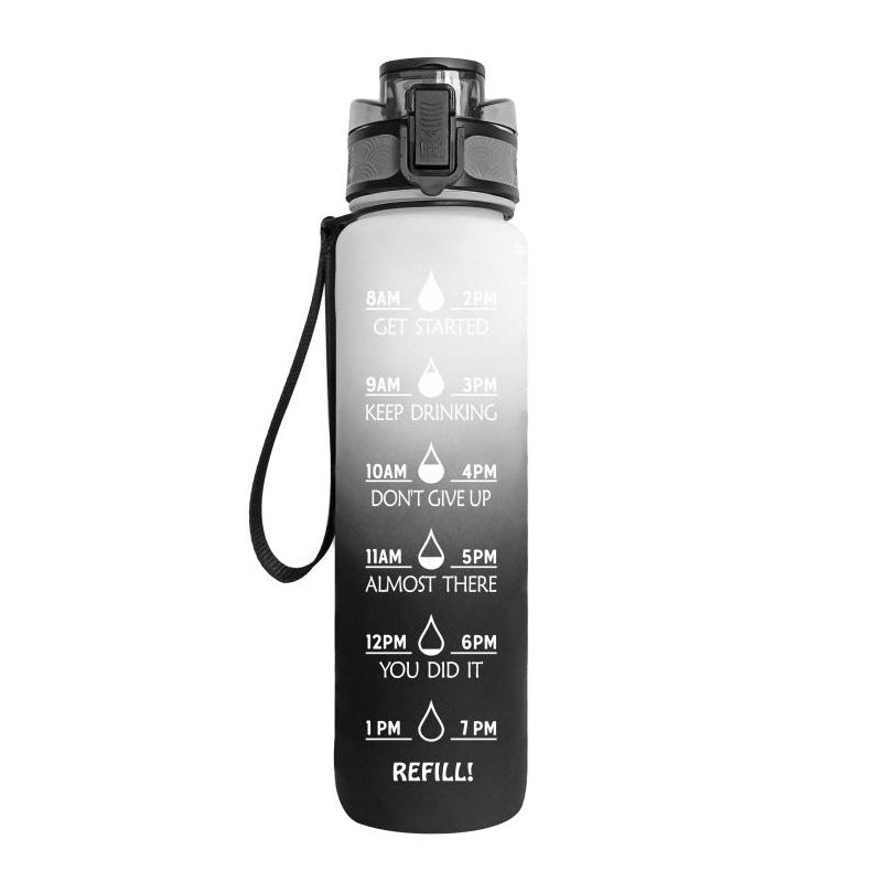 1L Tritan Water Bottle With Time Marker Bounce Cover Motivational Water Bottle Cycling Leakproof Cup For Sports Fitness Bottles - TrendyPrime