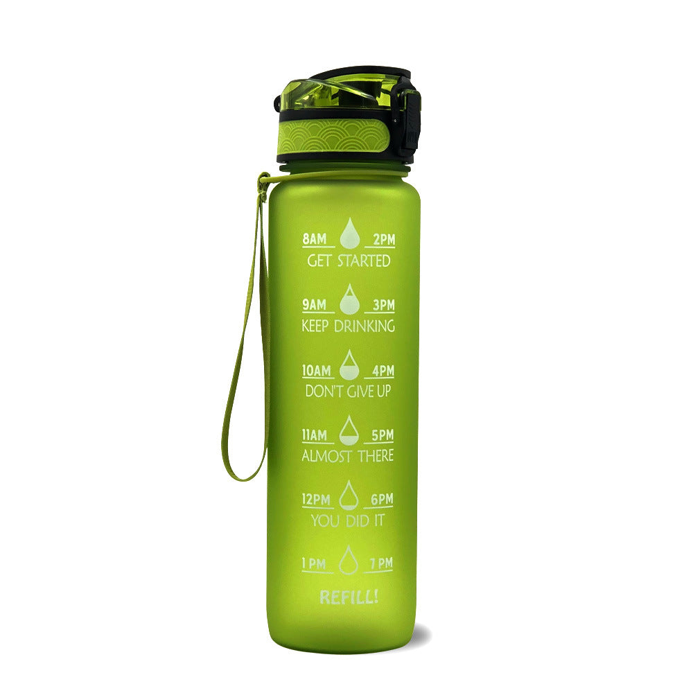 1L Tritan Water Bottle With Time Marker Bounce Cover Motivational Water Bottle Cycling Leakproof Cup For Sports Fitness Bottles - TrendyPrime