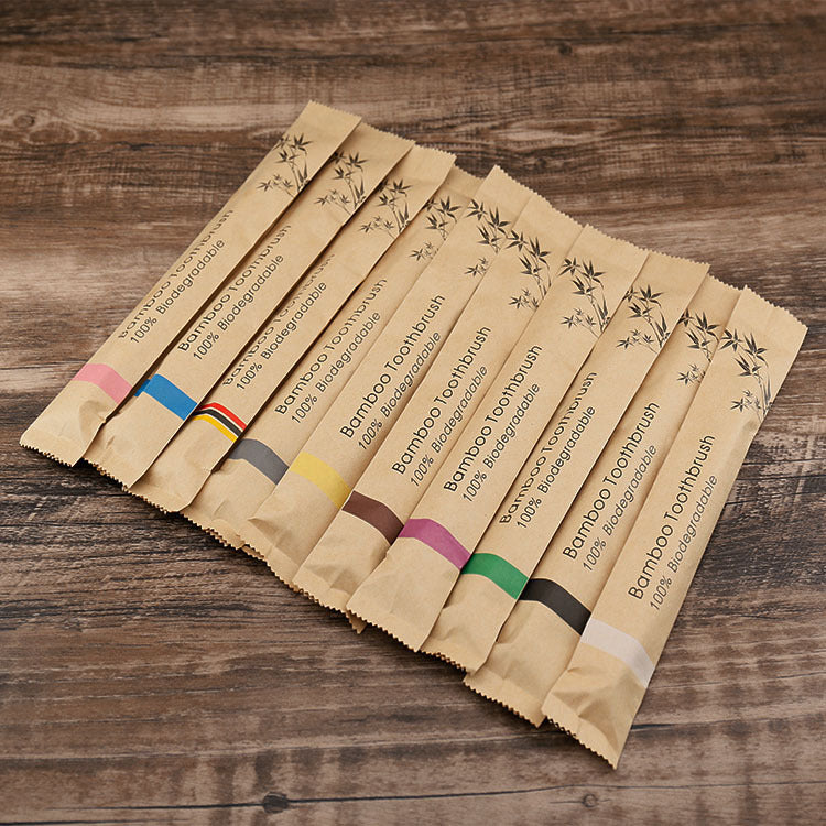 10Pcs Colorful Toothbrush Natural Bamboo Tooth Brush Set Soft Bristle Charcoal Teeth Eco Bamboo Toothbrushes Dental Oral Care - TrendyPrime