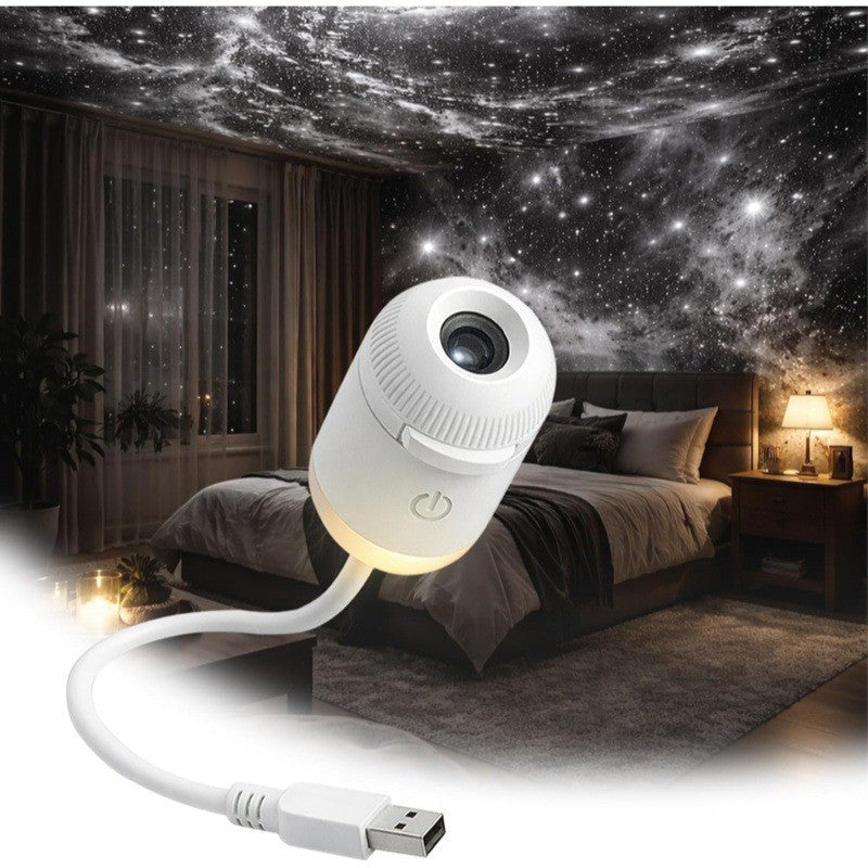 Projection Night Light - USB Powered Starry Sky Lamp for Bedroom Nursery Ambient Lighting - TrendyPrime