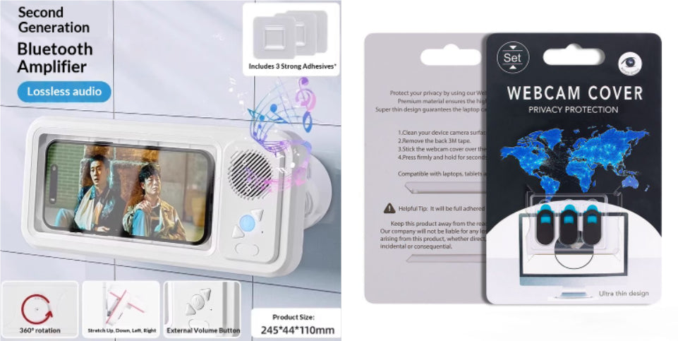 Bathroom Waterproof Mobile Phone Box Bluetooth Speaker Audio Bath TV Stand Mobile Phone Holder 360 Degree Rotation Touch Screen - TrendyPrime