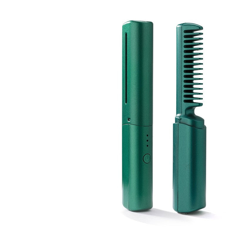 Professional Wireless Hair Straightener Curler Comb Fast Heating Negative Ion Straightening Curling Brush Hair Styling Tools - TrendyPrime
