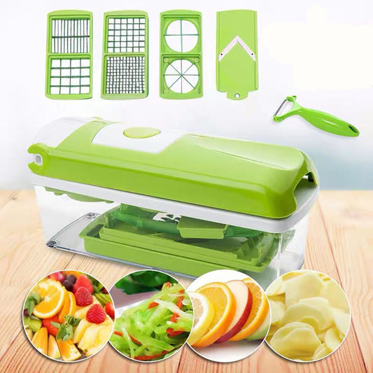12pcs Multifunctional Vegetable Chopper Handle Food Grate Food Chopper Vegetable Slicer Dicer Cut Kitchen Gadgets - TrendyPrime