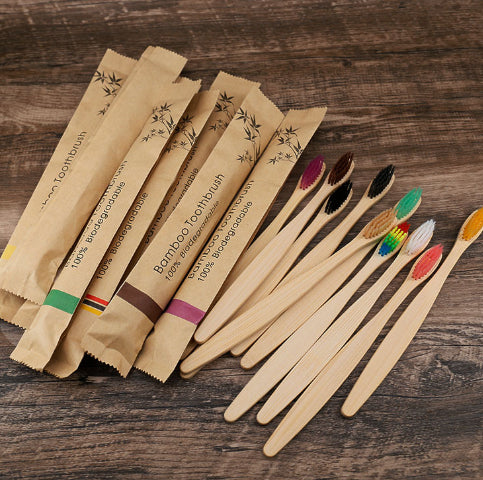 10Pcs Colorful Toothbrush Natural Bamboo Tooth Brush Set Soft Bristle Charcoal Teeth Eco Bamboo Toothbrushes Dental Oral Care - TrendyPrime