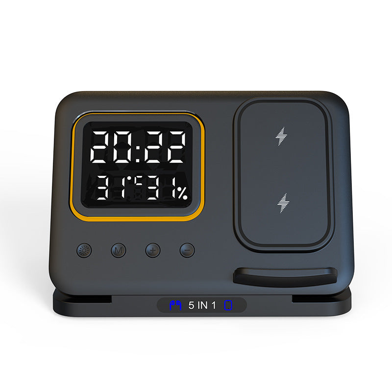 15W Wireless Chargers Stand 5 In1 LED Digital Alarm Clock Fast Charging Dock Station - TrendyPrime