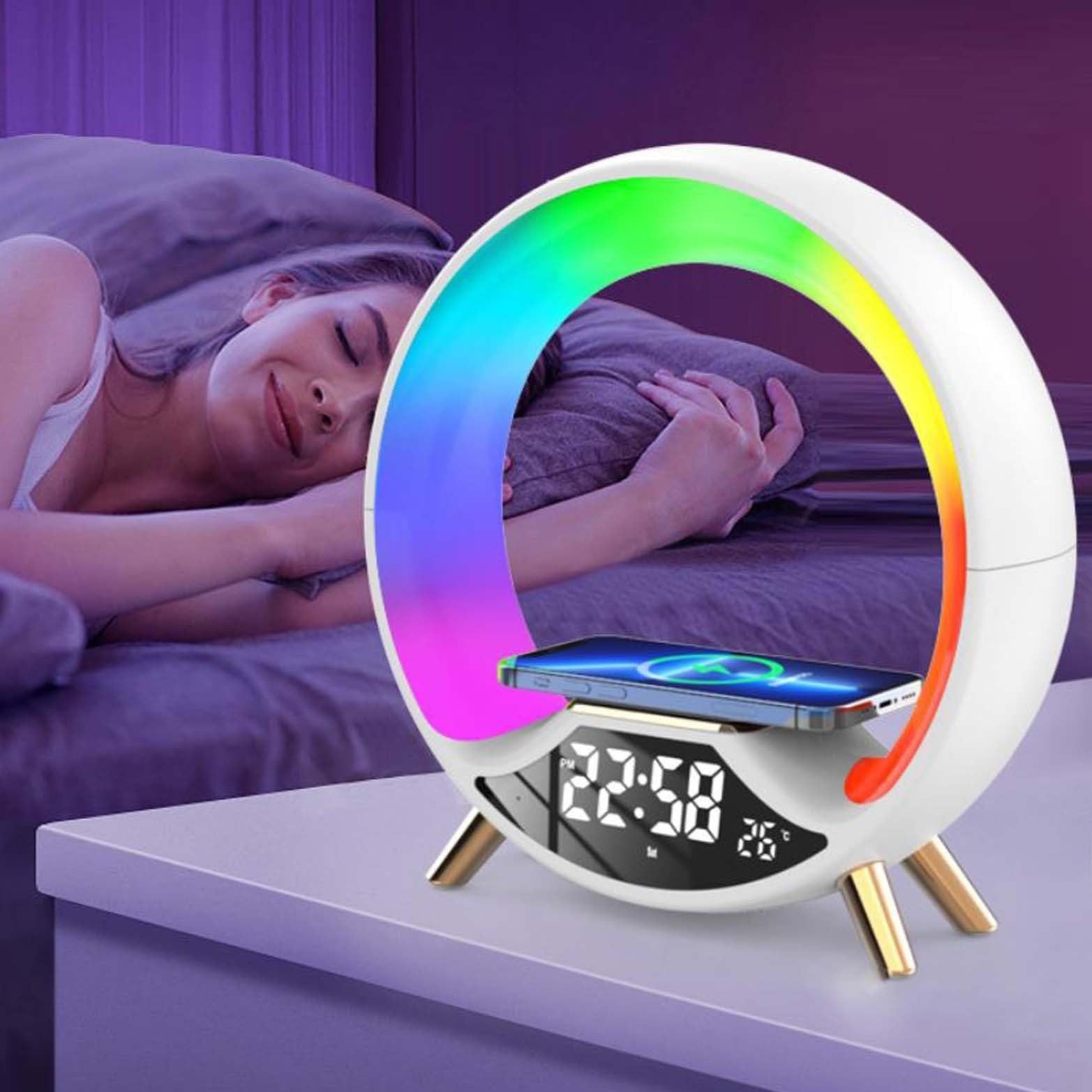 O Light Three In One Wireless Charging Multifunctional Bluetooth Speaker Night Light - TrendyPrime