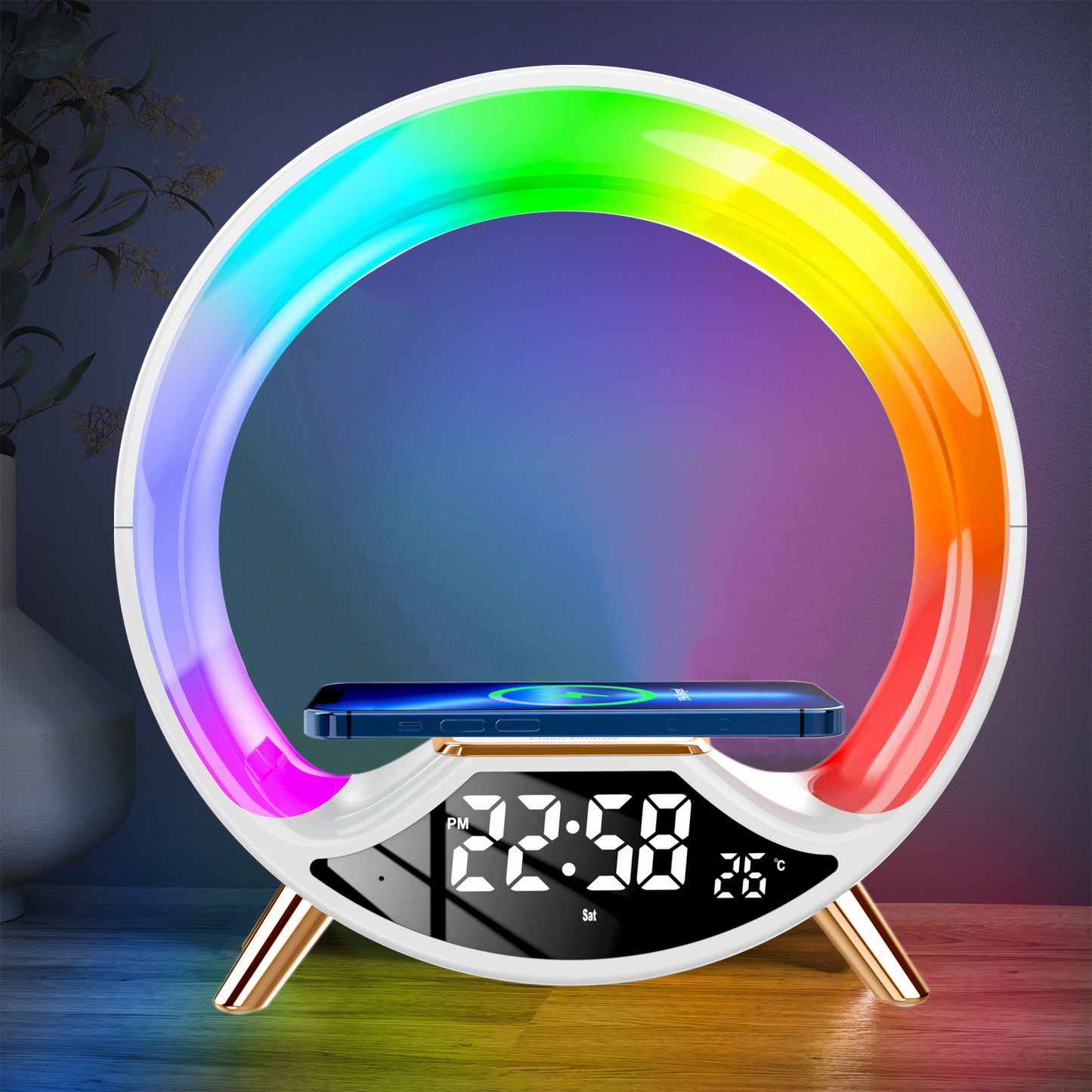 O Light Three In One Wireless Charging Multifunctional Bluetooth Speaker Night Light - TrendyPrime