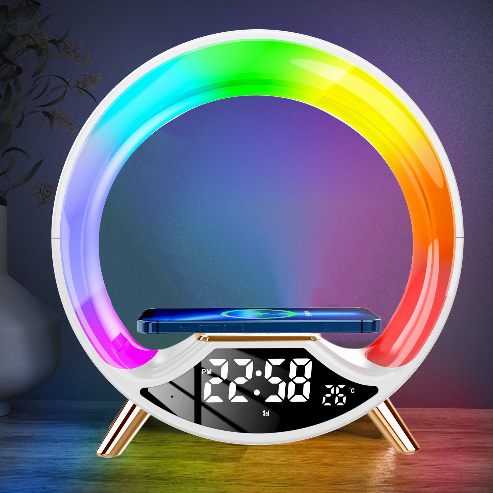 O Light Three In One Wireless Charging Multifunctional Bluetooth Speaker Night Light - TrendyPrime
