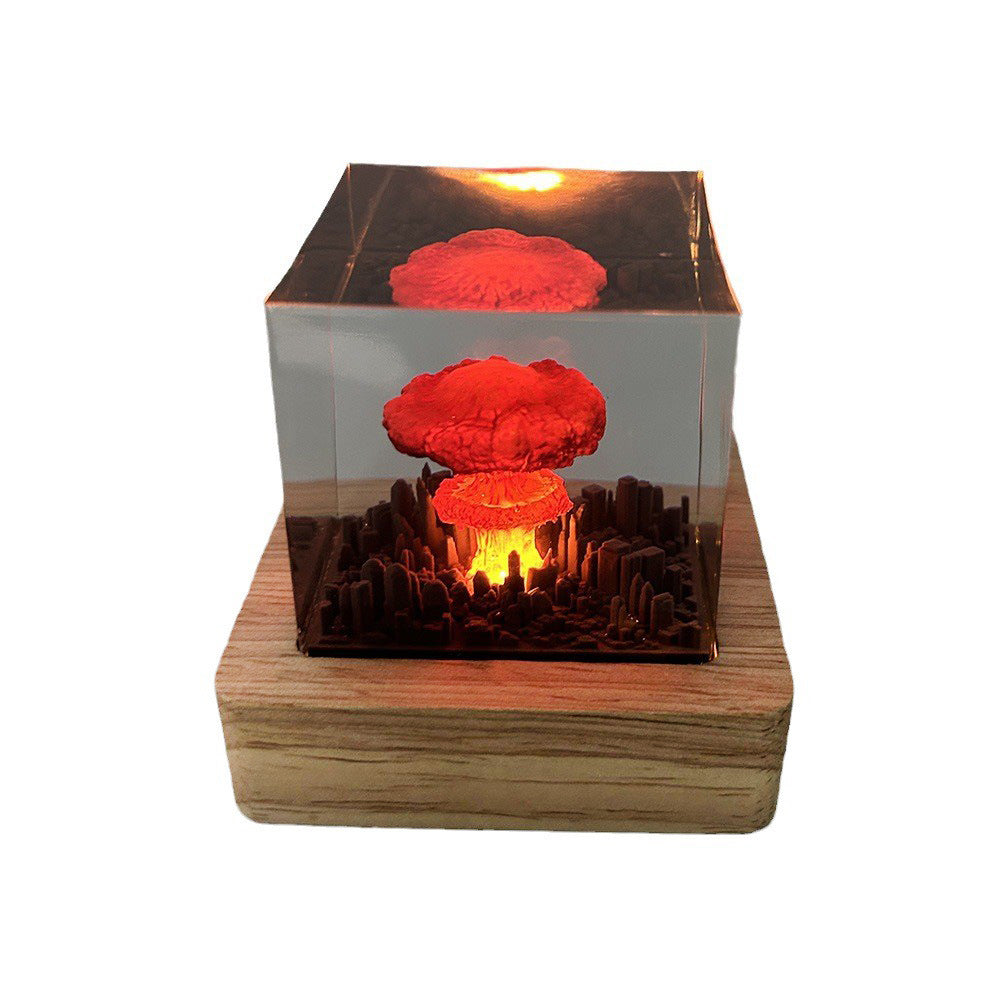Handmade Resin Atomic Bomb Explosion Mushroom Cloud Small Night Lamp Ornaments - TrendyPrime