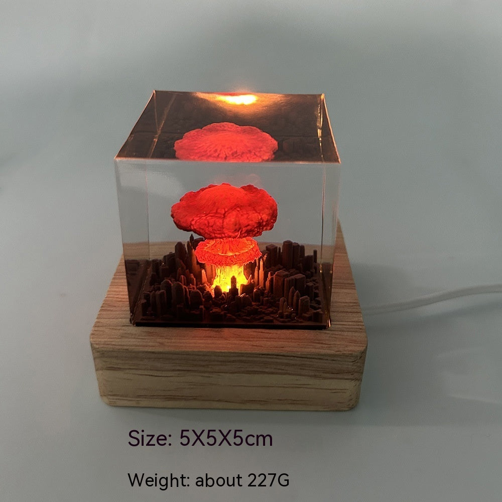 Handmade Resin Atomic Bomb Explosion Mushroom Cloud Small Night Lamp Ornaments - TrendyPrime
