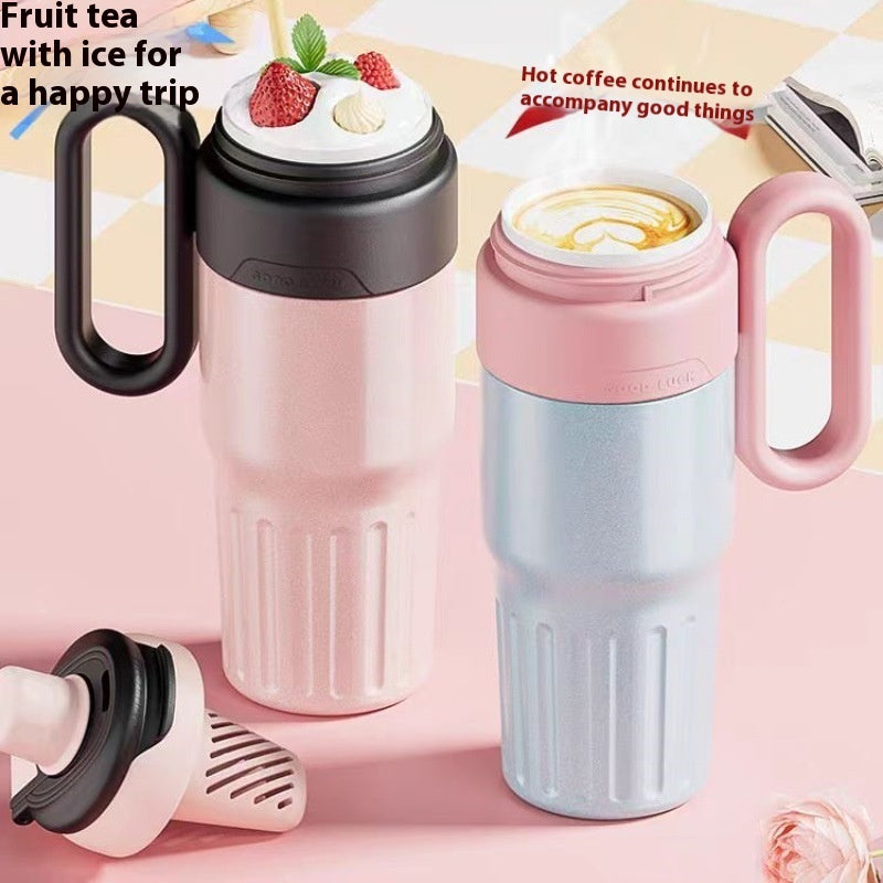 780ml Gradient Double Drink Thermal Cup Stainless Steel With Lid Coffee Cup Thermos Large Capacity Straw Cup For Male And Female - TrendyPrime
