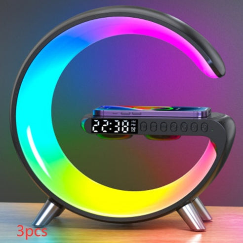 New Intelligent G Shaped LED Lamp Bluetooth Speake Wireless Charger Atmosphere Lamp App Control For Bedroom Home Decor - TrendyPrime