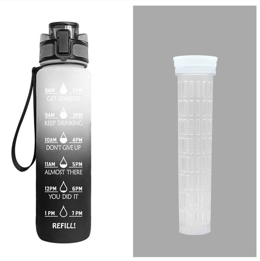 1L Tritan Water Bottle With Time Marker Bounce Cover Motivational Water Bottle Cycling Leakproof Cup For Sports Fitness Bottles - TrendyPrime
