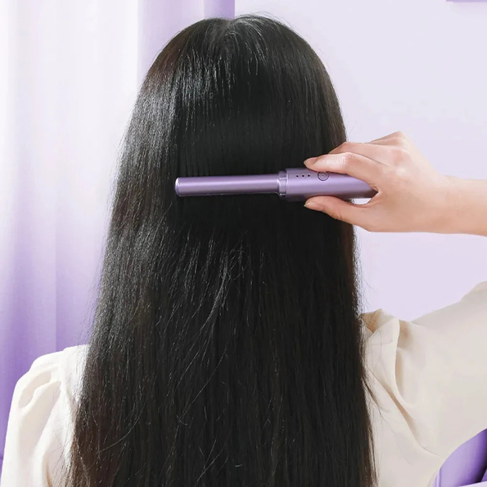Professional Wireless Hair Straightener Curler Comb Fast Heating Negative Ion Straightening Curling Brush Hair Styling Tools - TrendyPrime