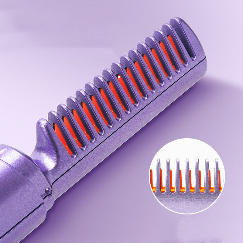 Professional Wireless Hair Straightener Curler Comb Fast Heating Negative Ion Straightening Curling Brush Hair Styling Tools - TrendyPrime