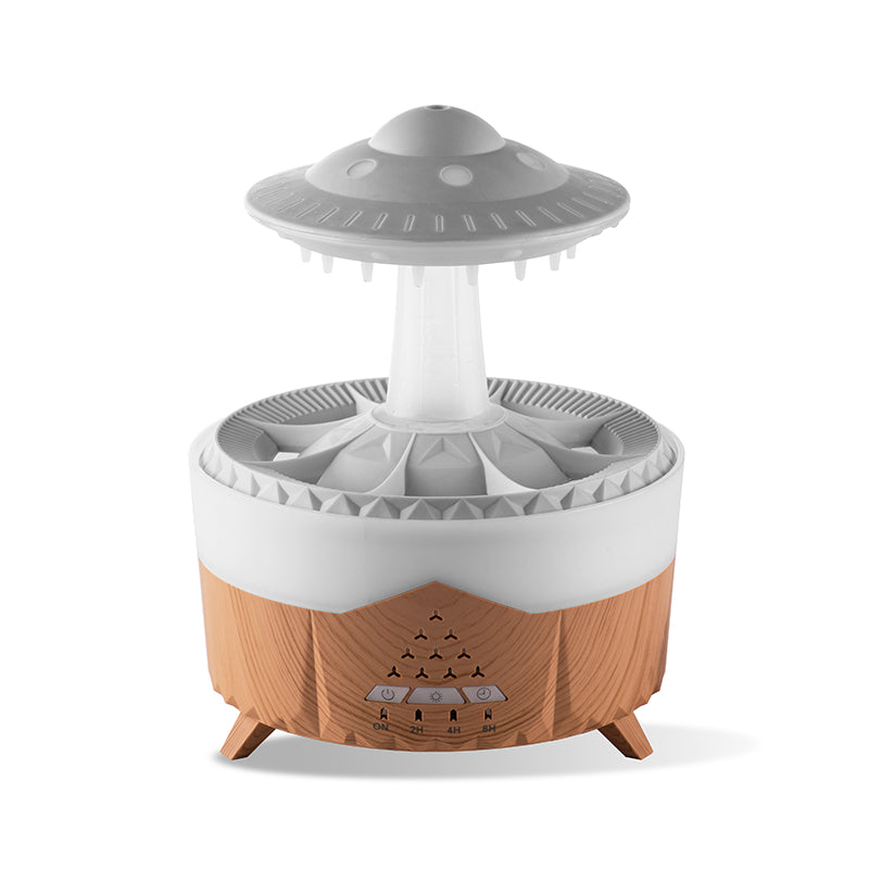 Raining Humidifier UFO Raindrop Aromatherapy Ultrasonic Water Drop Air Rain Humidifier 350ml 7 Colors LED Lamp Raindrop Aroma Diffuser - TrendyPrime