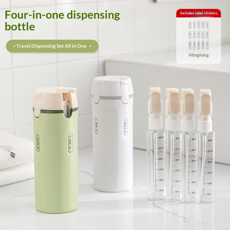 4 In 1 Travel Dispenser Portable Travel Bottles Leak Proof Leakproof Travel Container For Perfume Shampoo Conditioner Lotion - TrendyPrime