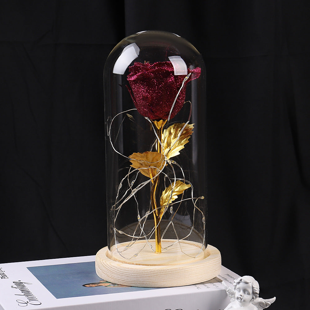 Valentines Day Gift  For Girlfriend Eternal Rose Flowers LED Light In Glass Cover Day Wedding Decoration Favors Mother Day Female Gift  Gift - TrendyPrime