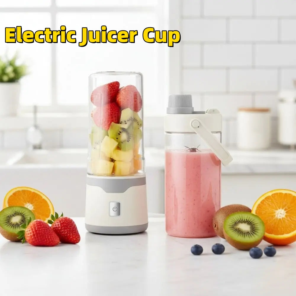 Multifunctional Rechargeable Electric USB Juicer Cup Double Cup Handheld Mixer Cup 500 ML Blending Juice Cup Outdoor - TrendyPrime