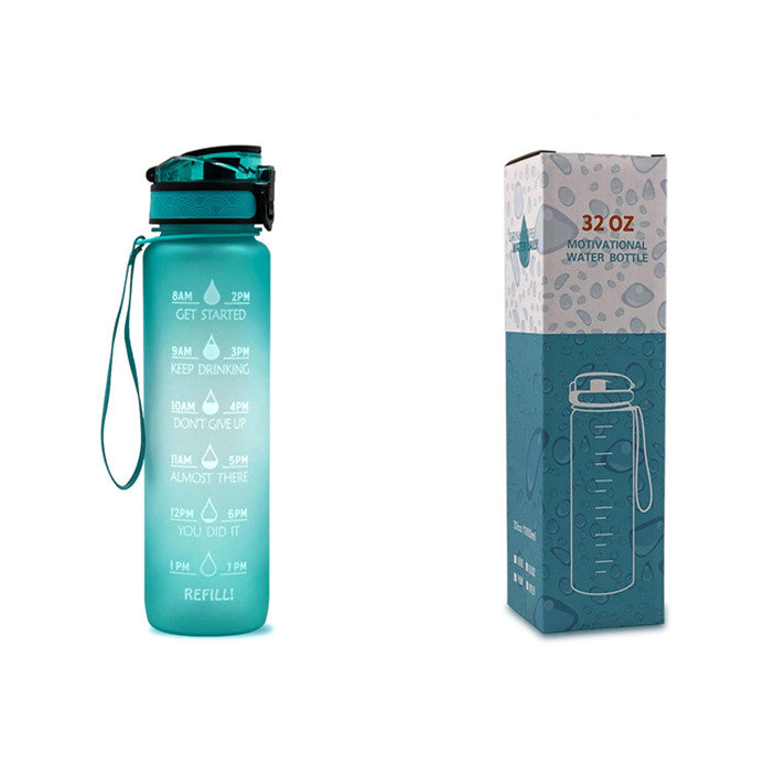 1L Tritan Water Bottle With Time Marker Bounce Cover Motivational Water Bottle Cycling Leakproof Cup For Sports Fitness Bottles - TrendyPrime