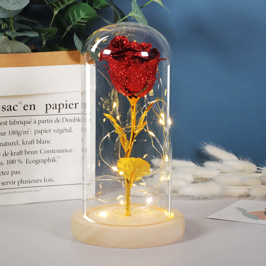 Valentines Day Gift  For Girlfriend Eternal Rose Flowers LED Light In Glass Cover Day Wedding Decoration Favors Mother Day Female Gift  Gift - TrendyPrime