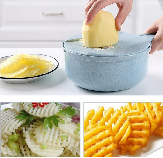 8 In 1 Mandoline Slicer Vegetable Slicer Potato Peeler Carrot Onion Grater With Strainer Vegetable Cutter Kitchen Accessories - TrendyPrime