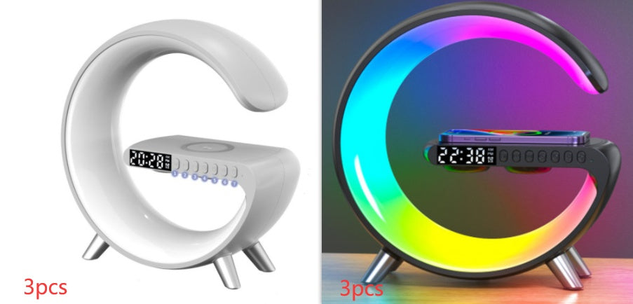 New Intelligent G Shaped LED Lamp Bluetooth Speake Wireless Charger Atmosphere Lamp App Control For Bedroom Home Decor - TrendyPrime