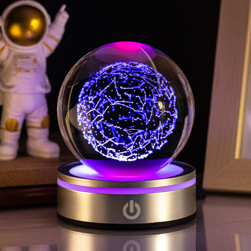 Creative 3D Inner Carving Luminous Crystal Ball Colorful Gradient Small Night Lamp Home Decorations Gifts Selection - TrendyPrime