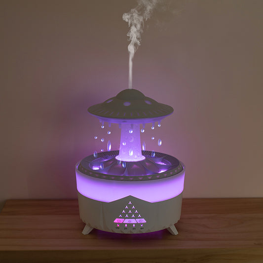 Raining Humidifier UFO Raindrop Aromatherapy Ultrasonic Water Drop Air Rain Humidifier 350ml 7 Colors LED Lamp Raindrop Aroma Diffuser - TrendyPrime