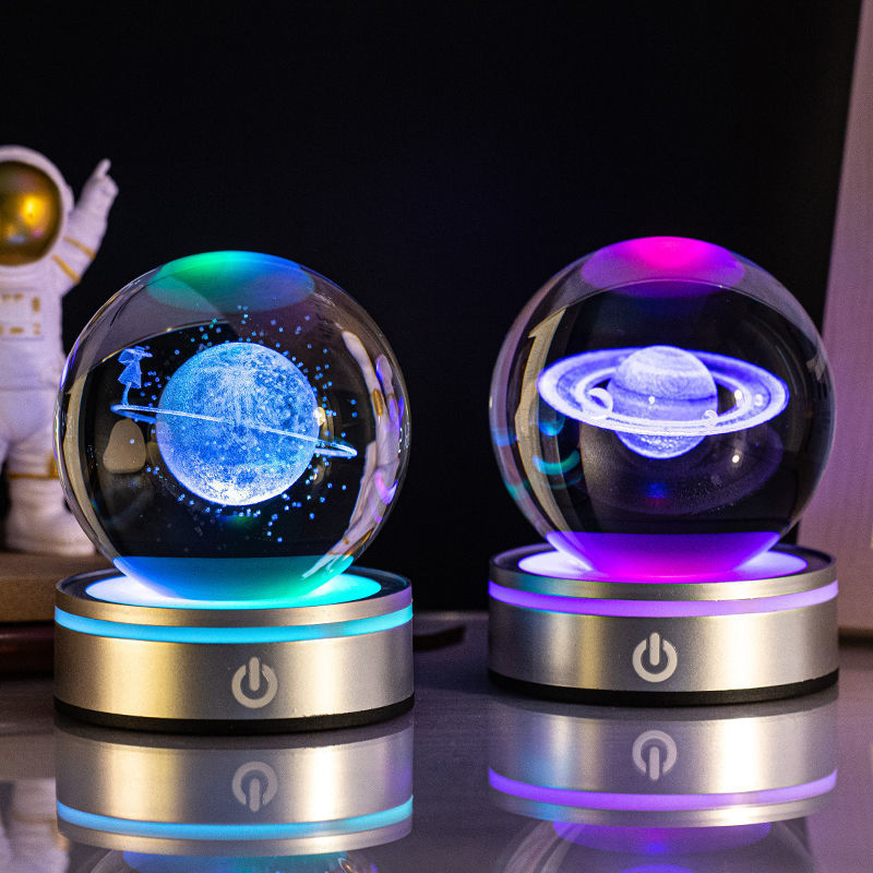 Creative 3D Inner Carving Luminous Crystal Ball Colorful Gradient Small Night Lamp Home Decorations Gifts Selection - TrendyPrime