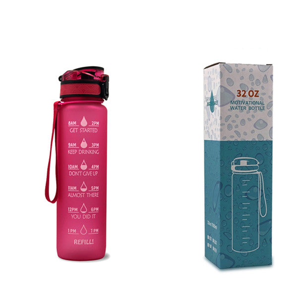 1L Tritan Water Bottle With Time Marker Bounce Cover Motivational Water Bottle Cycling Leakproof Cup For Sports Fitness Bottles - TrendyPrime