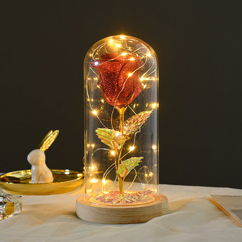 Valentines Day Gift  For Girlfriend Eternal Rose Flowers LED Light In Glass Cover Day Wedding Decoration Favors Mother Day Female Gift  Gift - TrendyPrime