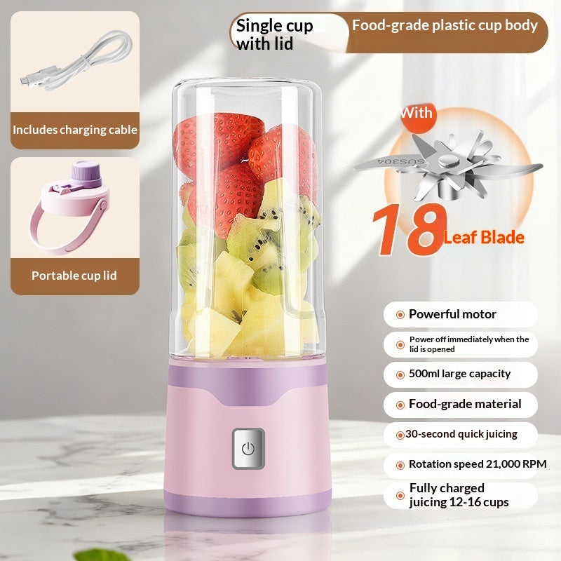 Multifunctional Rechargeable Electric USB Juicer Cup Double Cup Handheld Mixer Cup 500 ML Blending Juice Cup Outdoor - TrendyPrime